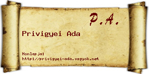 Privigyei Ada névjegykártya